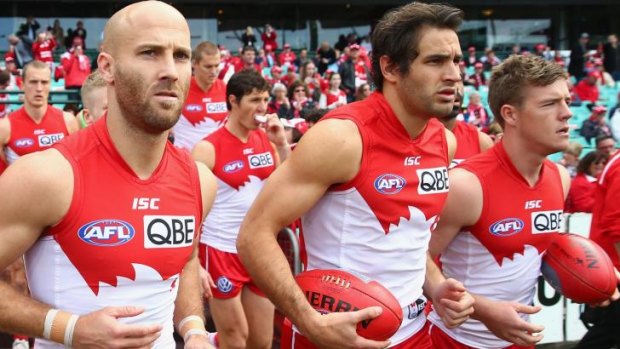 Finals in sights: Jarrad McVeigh, Josh Kennedy and Luke Parker before Saturday's game against St Kilda.