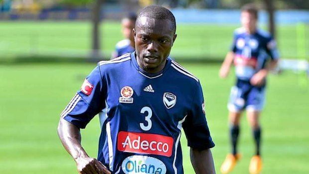 Adama Traore at Melbourne Victory training in February.