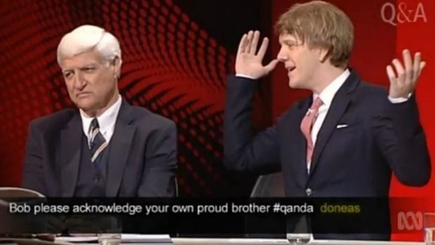 "I’m just going to sit here and shut up":  Politician Bob Katter and comedian Josh Thomas clash on ABC's Q&A program.