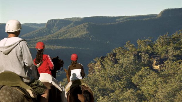 Horse riding on Mount Moolootoo.