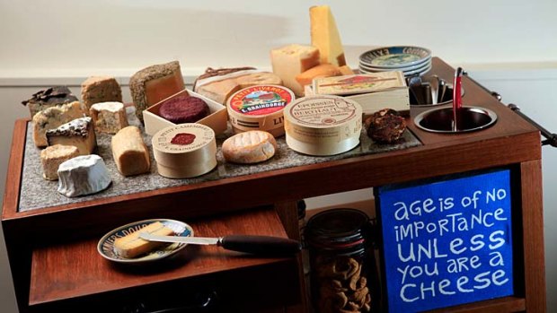 Cheese trolley at Merricote restaurant in Northcote.