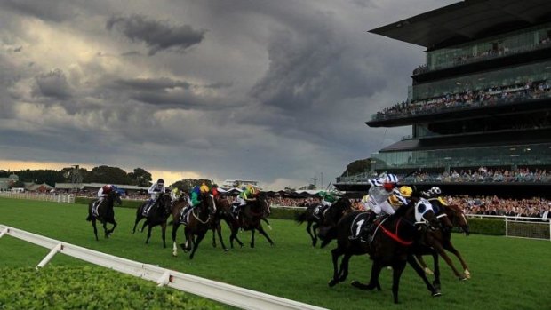 Riders on the storm: Jim Cassidy produced a great ride on Dissident to win the Randwick Guineas.