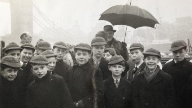 London, 1955: Michael Palin (far right), aged about 12, on a school trip.