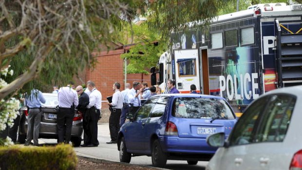 The scene at Mansfield Place in Phillip, where the body of a 71 year old male was discovered on New Year's Day.