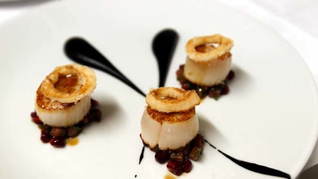 The one dish you must try ... scallops, squid, celeriac, pomegranate and golden raisins, $25.