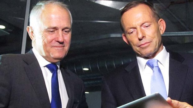 Working in tandem: Malcolm Turnbull, left, and Tony Abbott.