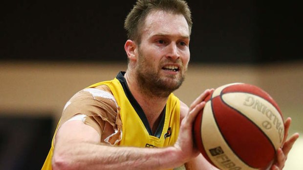 Tigerish:  Mark Worthington of the Melbourne Tigers in action during the 2013/14 Pre-season Blitz match between the Melbourne Tigers and the Townsville Crocodiles at the North Sydney Indoor Sports Centre.