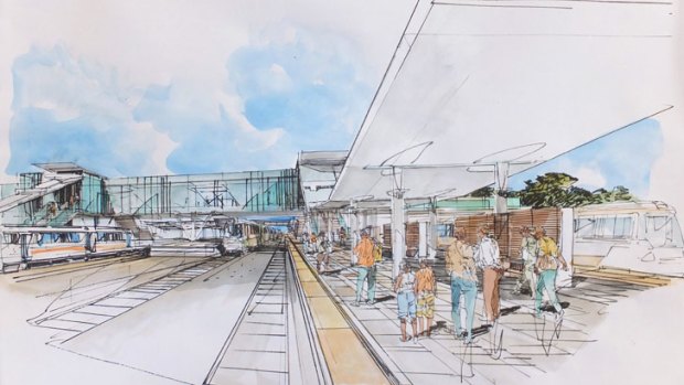 An artists impression of the Perth stadium train station. <i>Courtesy of the Department of Transport</i>