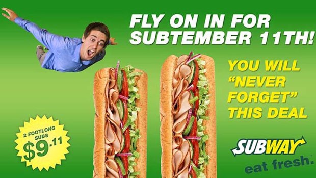 Subway advert: the company copped a backlash.