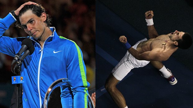 There can only be one winner ... Nadal and Djokovic after their historic final.