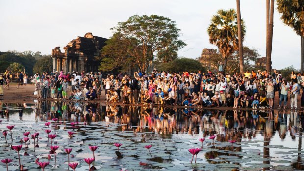 Selfish? Tourists at Angkor Wat.