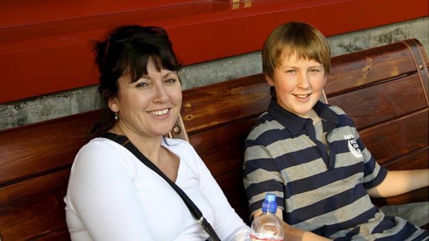 Family memories: Thomas pictured with his mum Kathy.