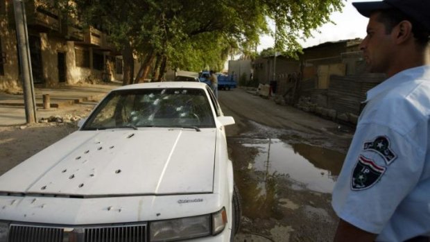 The car of two women shot dead by the Blackwater guards in Baghdad.