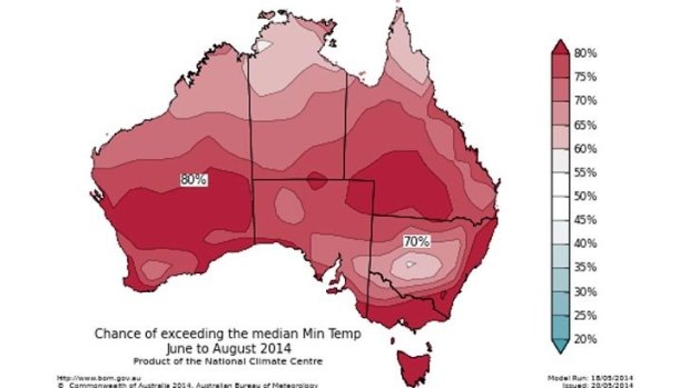 Minimum temperatures also tipped to be warmer than usual nationwide.