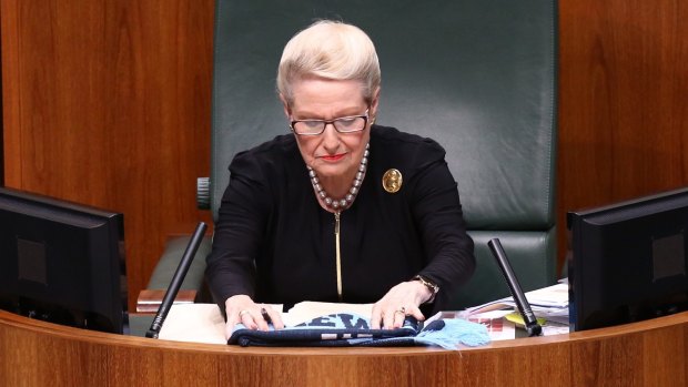  Bronwyn "Biggles" Bishop steers Parliament in her role as Speaker.