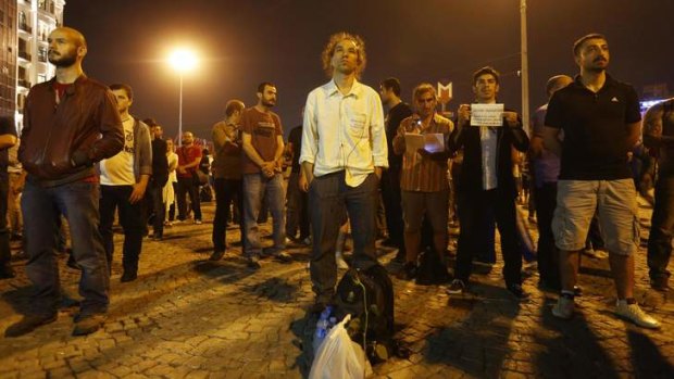 Erdem Gunduz, who inspired copycat protests, maintains his silent vigil.