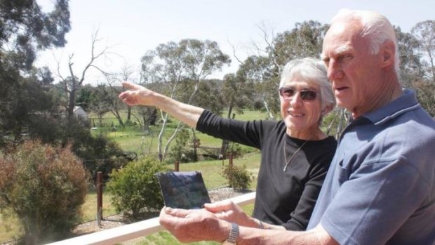 Ruth and Jeff Gulson on their balcony, where they saw the animal.