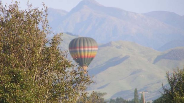 The balloon which crashed in Carterton, New Zealand on Saturday, moments before it hit power lines.