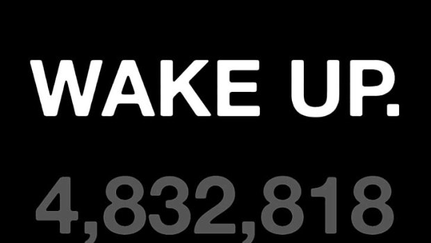 A screenshot of the countdown on the Wake Up website.