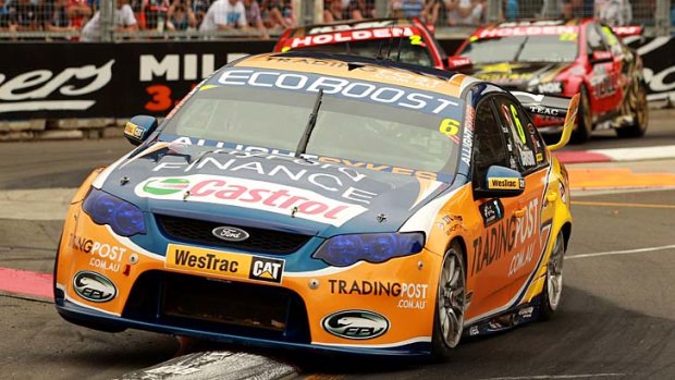 Will Davison pushes his car to the limit during the Sydney 500.