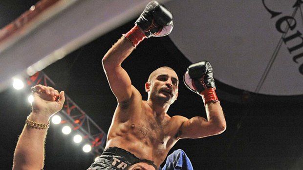 Vic Darchinyan celebrates his win against Jorge Arce of Mexico after their Super Flyweight Title fight in 2009.