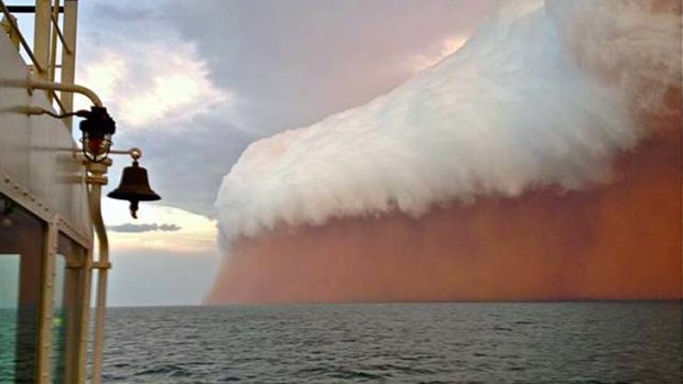 Nature's wrath ... a spectacular gust front  was captured about 25 nautical miles north-west of Onslow in the lead-up to Cyclone Narelle approaching the WA coastline.