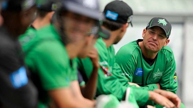 Straight-up: Shane Warne during a practice match with the Melbourne Stars at the MCG.