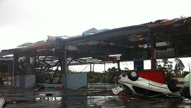 The aftermath in Auckland after the damaging tornado struck.
