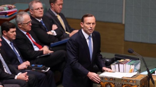 Prime Minister Tony Abbott makes a national security statement to the lower house. 