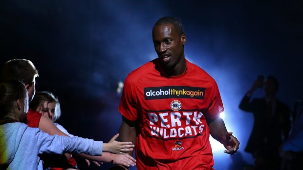 PERTH, AUSTRALIA - OCTOBER 21: Andre Ingram of the Wildcats runs onto the court during the round three NBL match between the Perth Wildcats and the Illawarra Hawks at Perth Arena on October 21, 2016 in Perth, Australia. (Photo by Paul Kane/Getty Images)