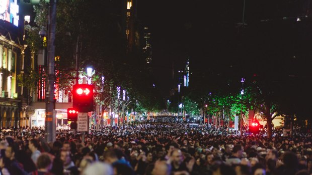 Hate crowds? Avoid Swanston Street during White Night's peak hours.