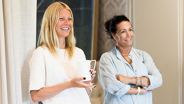 Gwyneth Paltrow at her home with interior designer Windsor Smith.