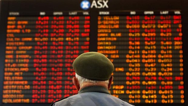 Sea of red ... Australian shares in firing line after bleak day on US and European stockmarkets.