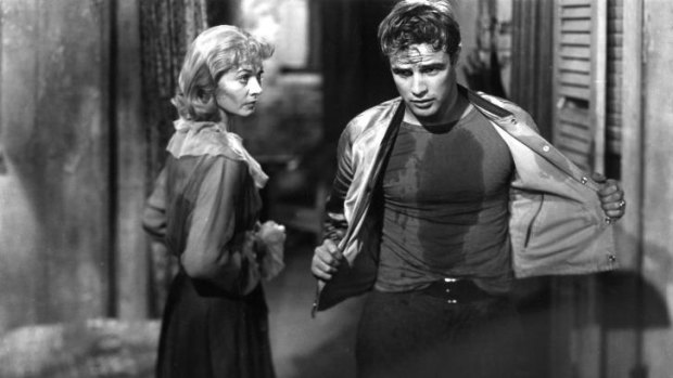 Vivien Leigh and Marlon Brando in  <I>A Streetcar Named Desire</i>.   