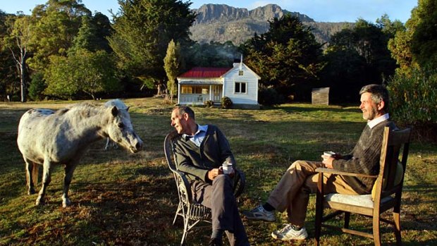 Bob Brown and Paul Thomas at Oura Oura ... "It's just a great relaxing, quiet, beautiful spot ... the more people who can share it, the better."