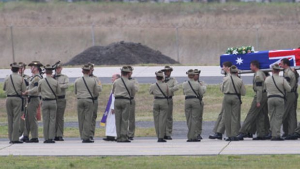 Yesterday's ramp ceremony at Tullamarine Airport for Lieutenant Marcus Case and Lance Corporal Andrew Jones killed in Afghanistan.