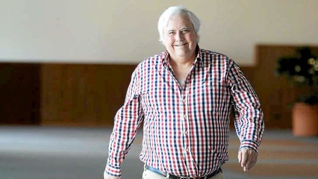 Clive Palmer arrives at Parliament House in Canberra on Thursday.