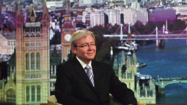 Winning the popularity contest ... Kevin Rudd on the The Andrew Marr Show on BBC TV.