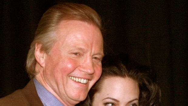 Drawing closer ... Angelina Jolie and her father Jon Voight.