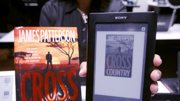 James Patterson's "Cross Country" is shown on the Sony Reader.
