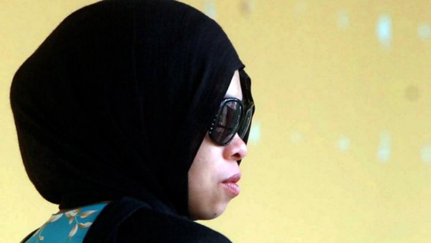 Muslim model Kartika Sari Dewi Shukarno at the Sharia High Court in Kuantan, Pahang State where she pleaded guilty to consuming alcohol at a hotel nightclub.