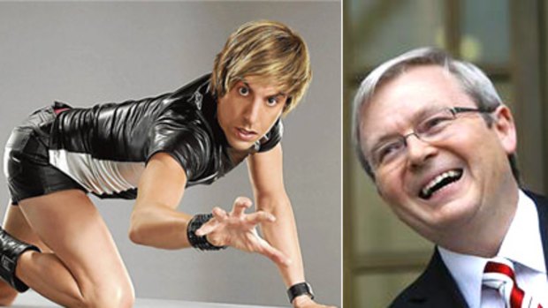 Kevin Rudd has stood up the WA Labor Party's biggest event of the year to appear on the Rove TV show with Bruno (left).