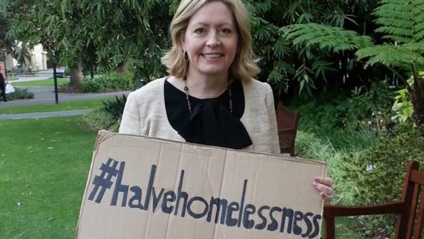 Perth Lord Mayor Lisa Scaffidi getting ready for the CEO Sleepout charity fundraiser tomorrow night.