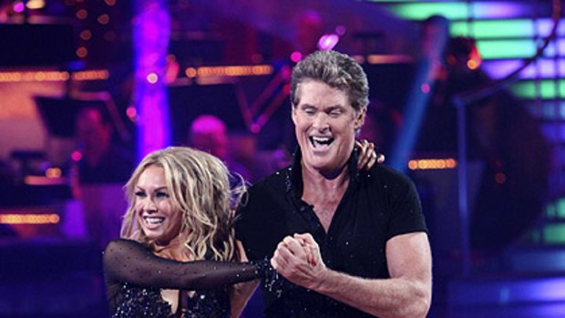 David Hasselhoff  and his partner Kym Johnson give it their best on Dancing with the Stars.