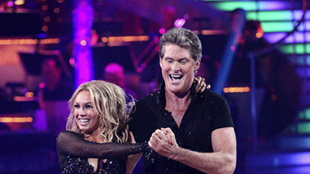 David Hasselhoff  and his partner Kym Johnson give it their best on Dancing with the Stars.