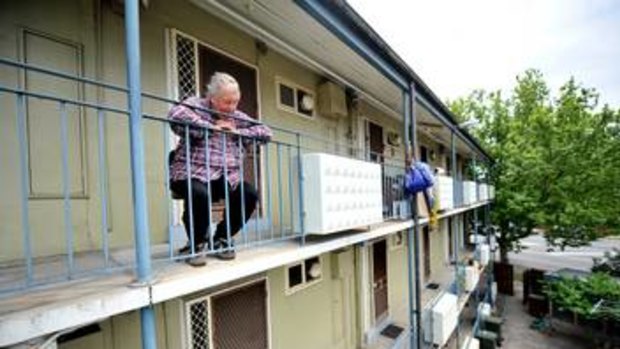 On edge: John Russell, a residents at 482 Williamstown Road, Port Melbourne.