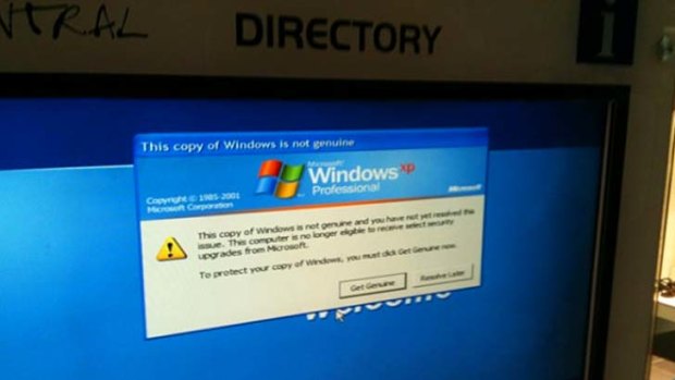 "This copy of Windows is not genuine" ... the embarrassing message that appeared on at least on directory.