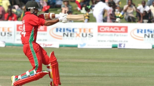 Zimbabwean batsman Sikandar Raza hits out.