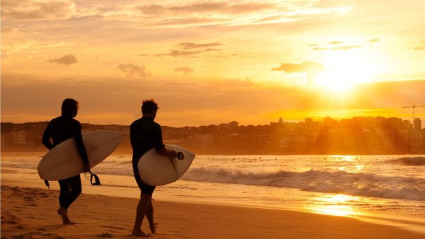 Annual extremes: Surfers at Bondi Beach.