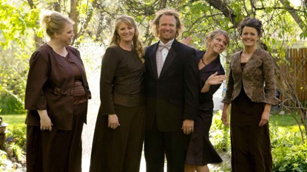 It's like this &#8230; Kody Brown with his common law wife Meri, second right, and ''sister wives'' Janelle, Christine and Robyn.
